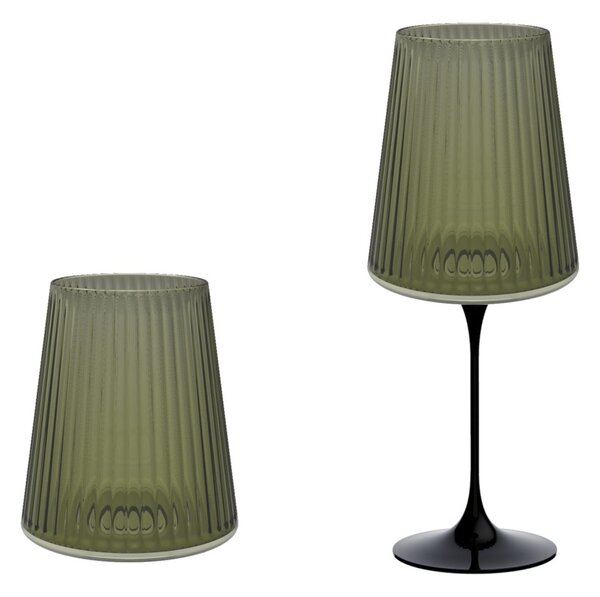 Trebonn SplitGlass Easy Peridot Green Bicchiere Vetro Sintetico Infrangibile Finitura Cannettata