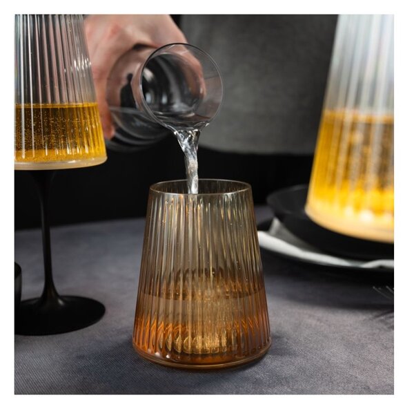 Trebonn SplitGlass Easy Amber Bicchiere Vetro Sintetico Infrangibile Finitura Cannettata