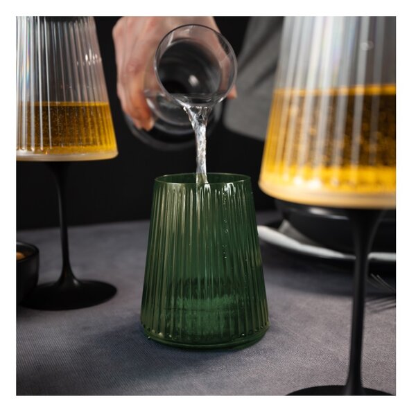 Trebonn SplitGlass Easy Peridot Green Bicchiere Vetro Sintetico Infrangibile Finitura Cannettata