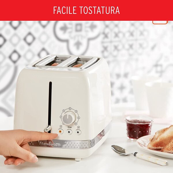 Moulinex Tostapane con pinze 2 fette Funzione arresto scongelamento riscaldamento 850 W colore Avorio - LT300AK