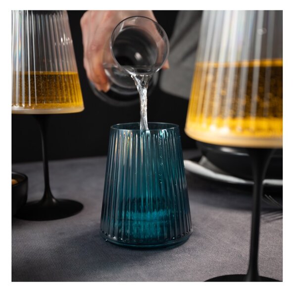 Trebonn SplitGlass Easy Blue Bicchiere Vetro Sintetico Infrangibile Finitura Cannettata