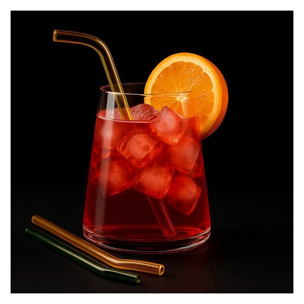 Trebonn SplitGlass Glass Straws Set 5 Cannucce Colorate Vetro Borosilicato 17 cm Spazzolino per la Pulizia
