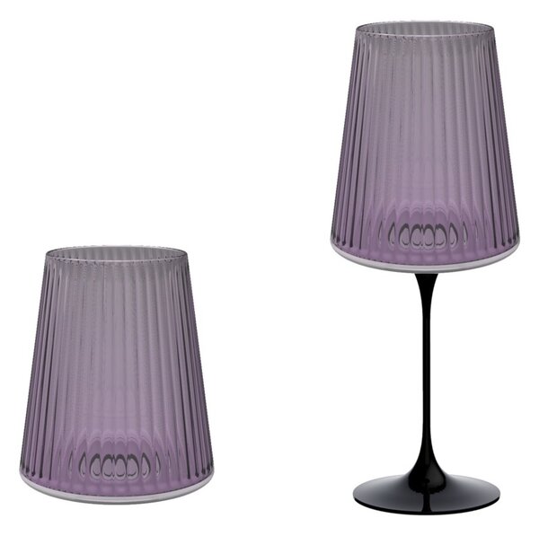 Trebonn SplitGlass Easy Lilac Bicchiere Vetro Sintetico Infrangibile Finitura Cannettata