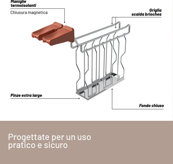 Imetec Tostapane 2 Fette XL con Pinze Apribili e 7 Livelli Doratura Potenza 600W colore Sabbia Grantoast - 7504