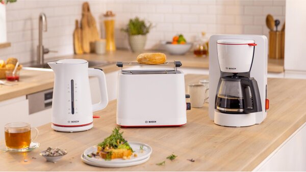 Bosch Tostapane 4 Fette Potenza 950W con Funzione Scongelamento e Tasto Stop colore Bianco - TAT3M121