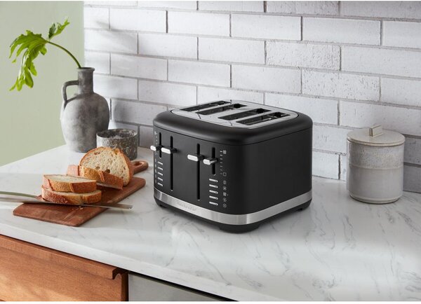 KITCHENAID Tostapane 4 Fette Potenza 1640 Watt con 7 Livelli di Doratura colore Nero - 5KMT4109EBM