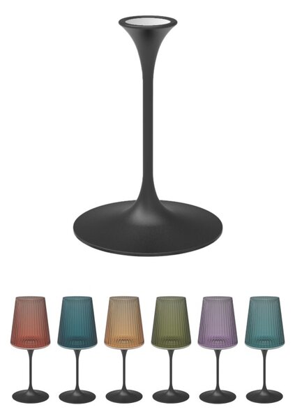 Trebonn SplitGlass Easy Stem Black Stelo Sintetico Infrangibile con Magnete per Bicchieri Easy