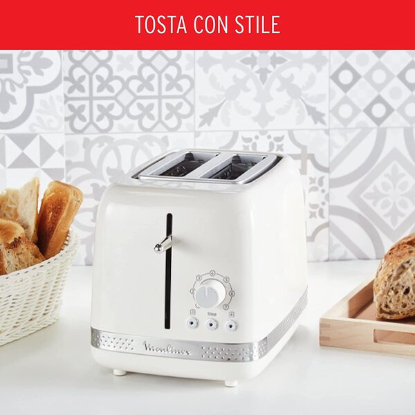 Moulinex Tostapane con pinze 2 fette Funzione arresto scongelamento riscaldamento 850 W colore Avorio - LT300AK