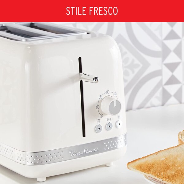 Moulinex Tostapane con pinze 2 fette Funzione arresto scongelamento riscaldamento 850 W colore Avorio - LT300AK
