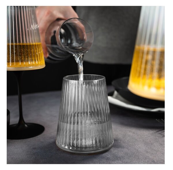 Trebonn SplitGlass Easy Transparent Bicchiere Vetro Sintetico Infrangibile Finitura Cannettata