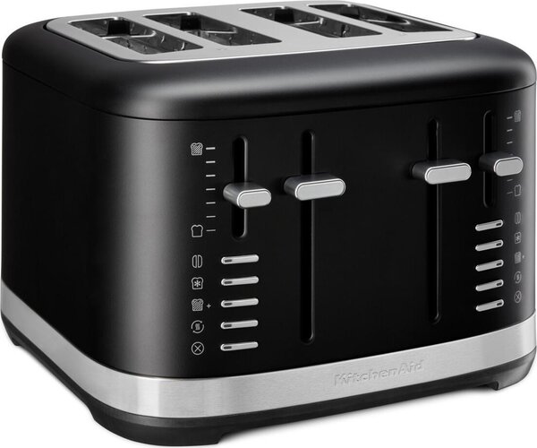KITCHENAID Tostapane 4 Fette Potenza 1640 Watt con 7 Livelli di Doratura colore Nero - 5KMT4109EBM