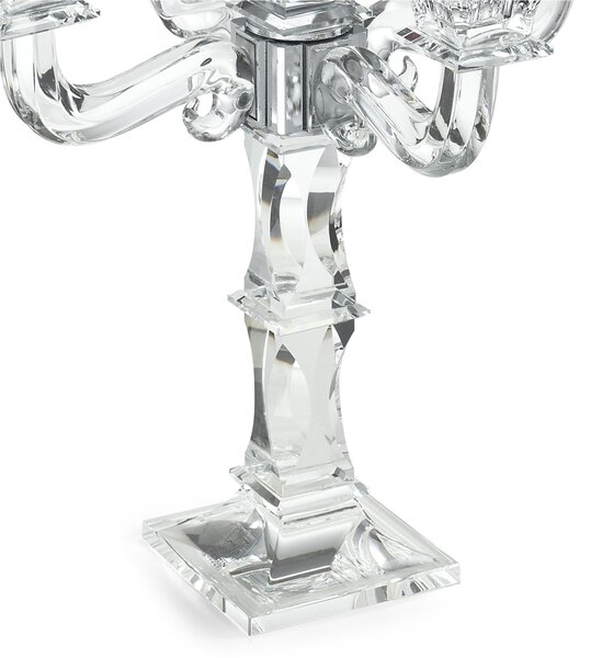 Candelabro Cristallo 5 fiamme in cristallo dimensioni 28xh 31cm uno colore trasparente, cristallo K9
