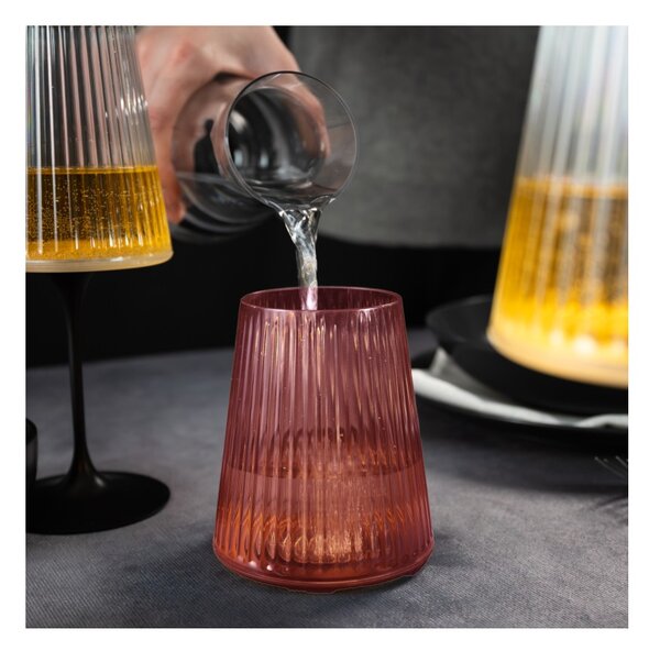 Trebonn SplitGlass Easy Flamingo Red Bicchiere Vetro Sintetico Infrangibile Finitura Cannettata