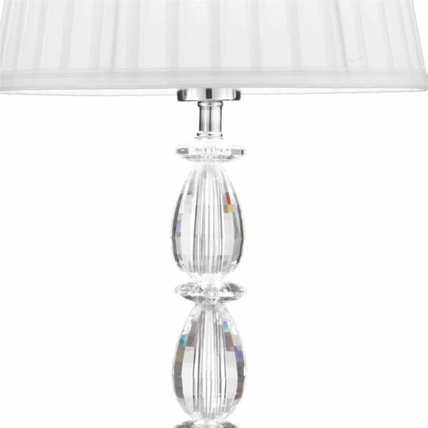 Lampada da tavolo in Cristallo SOGNO BIG in Cristallo K 9 diametro 30x30xh 59 cm con paralume Plissettato 38x38 cm