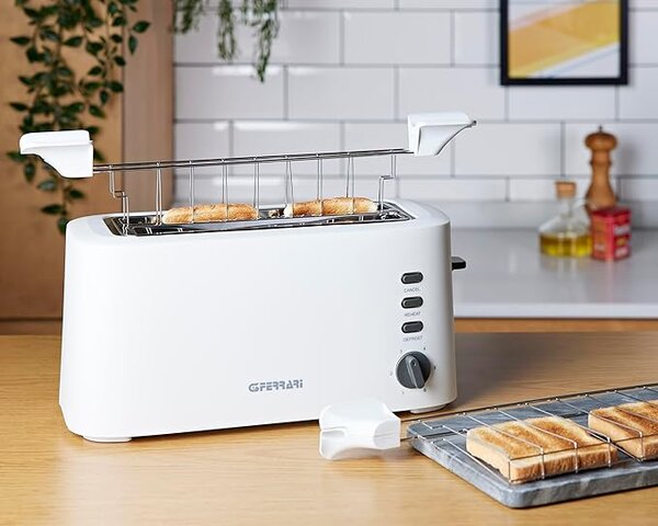 G3 Ferrari Tostapane con Pinze 2 Fette Potenza 1630 Watt con 6 Livelli di Cottura colore Bianco - G10142 Essential Toast