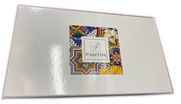 Tagliere in legno con mattonella e ciotole in ceramica Dimensioni 30x17xh4 cm decoro sicily in confezione regalo