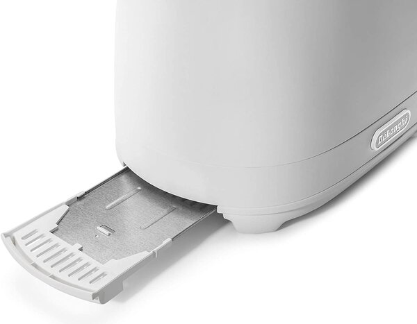 De Longhi Tostapane con pinze 2 Fette Potenza 550 Watt Tostatura regolabile Termostato Cassetto fondo Raccoglibriciole colore Bianco - CTLAP2203.W