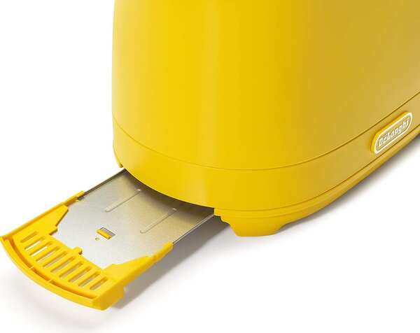 De Longhi Tostapane con pinze 2 Fette Potenza 550 Watt Tostatura regolabile Termostato Cassetto fondo Raccoglibriciole colore Giallo - CTLAP2203.Y