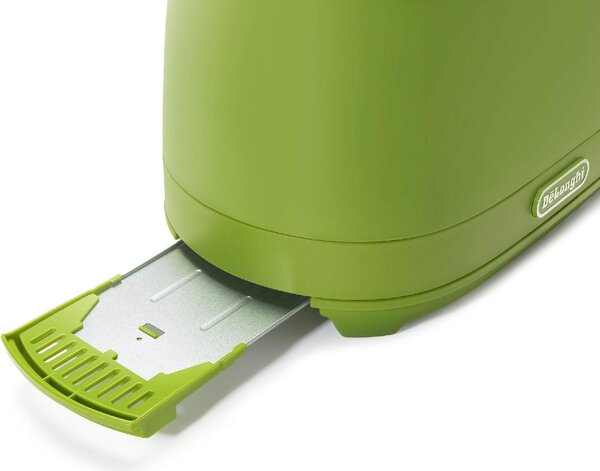 De Longhi Tostapane con pinze 2 Fette Potenza 550 Watt Tostatura regolabile Termostato Cassetto fondo Raccoglibriciole colore Verde - CTLAP2203GR