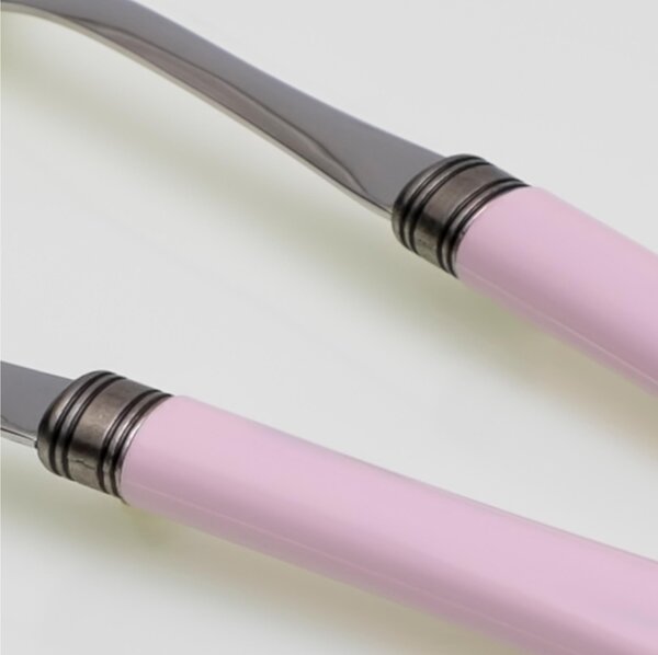Servizio Posate colorate 4 Pezzi GIULIETTA in acciaio inox 18/10 manico in metacrilato spessore 1,5 mm colorato rosa