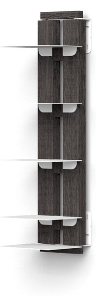 Libreria verticale Fissaggio a PARETE SOSPESA ZIA ORTENZIA 20x32xh 65 cm con struttura in legno massello di faggio evaporato colore NERO. Mensole in acciaio smaltato