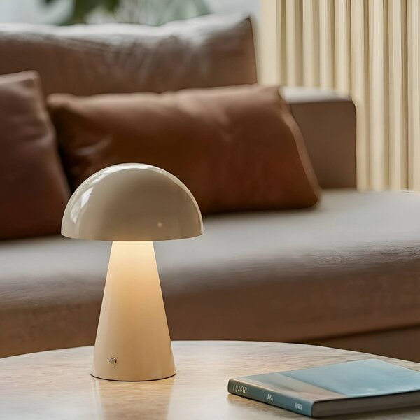 Lampada da tavolo a LED Nevijo Lindby, dimmerabile, Crema / Ambra, Soggiorno / Sala da pranzo, Metallo, Moderno, Lampada da tavolo LED