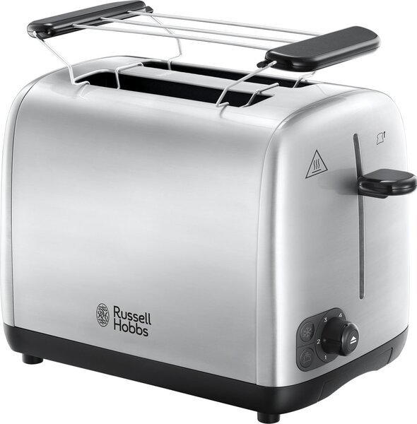 Russell Hobbs Tostapane elettrico 2 fette Potenza 850 Watt Funzione scongelamento Vano raccoglibriciole colore Acciaio - 24080-56 Adventure