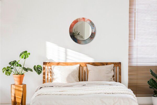 Specchio rotondo cornice con stampa Marmi di onice fi 50 cm
