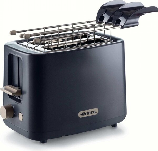 Ariete Tostapane con Pinze 2 Fette Potenza 760 Watt 7 Livelli di Doratura colore Grigio - 00C015703AR0