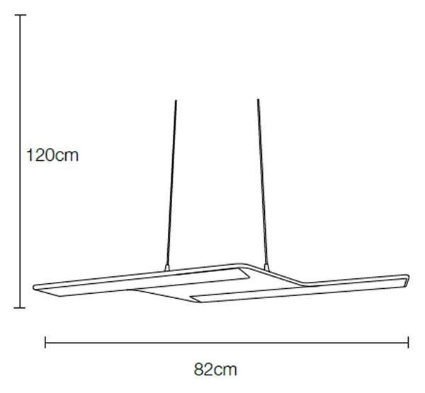 Lampada Da Soffitto a ZETA in Alluminio e Policarbonato 80x60xh 120 cm- 28 W- 1975 Lumen Colore bianco