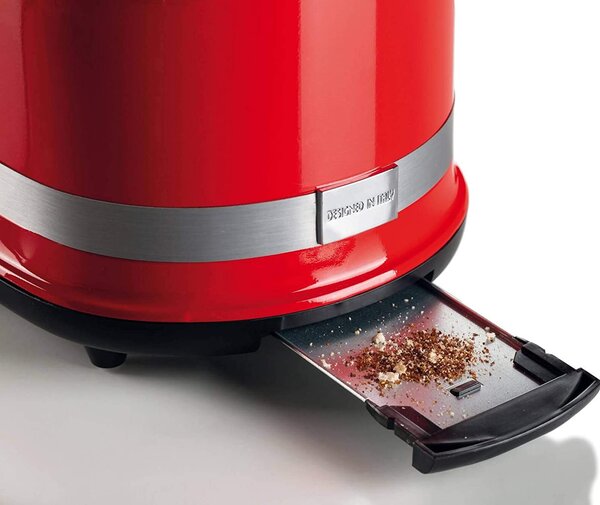 Ariete Tostapane con pinze 2 fette Potenza 815 Watt 6 Livelli di doratura Cassetto Raccogli briciole colore Rosso - 149 Serie Moderna