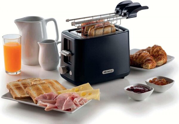 Ariete Tostapane con Pinze 2 Fette Potenza 760 Watt 7 Livelli di Doratura colore Grigio - 00C015703AR0