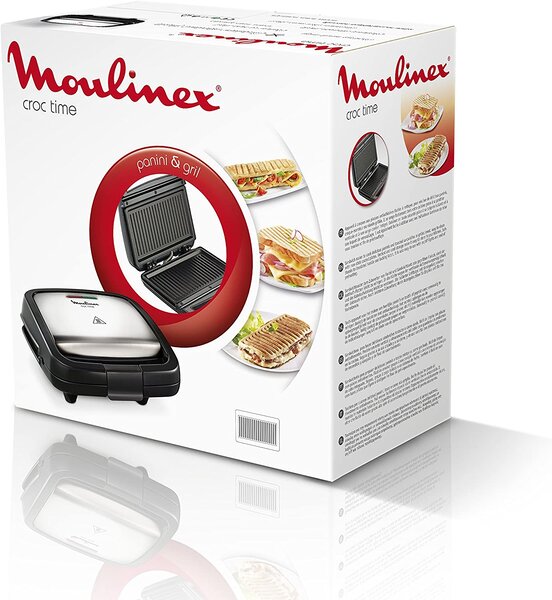 Moulinex Tostapane Piastra per Toast Antiaderente Potenza 700 Watt colore Nero - SZ192D Croc Time