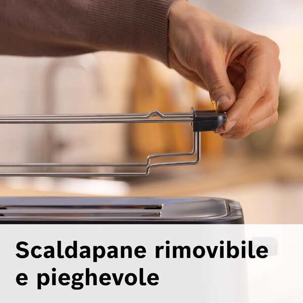 Bosch Tostapane elettrico 2 Fette Potenza 950 Watt Funzione scongelamento Griglia scaldapane - TAT3M123
