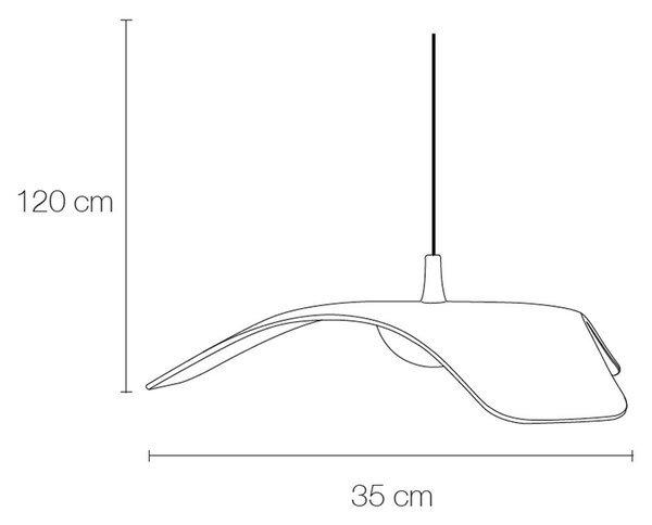 Lampada a sospensione a LED WING in alluminio e policarbonato 35x35xh120 cm 10 W- 945 Lumen silver satinato