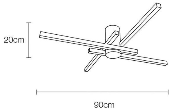 Lampada Da Soffito a LED FIDELIA in Acciaio e policarbonato 90x90h FILI 200 cm 48 W- 2750 Lumen , colore Bianco