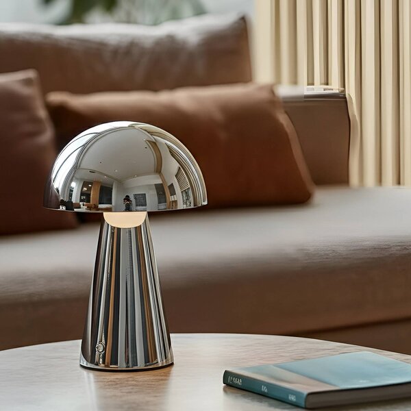 Lampada da tavolo a LED Nevijo Lindby, dimmerabile, Cromo / Argento, Soggiorno / Sala da pranzo, Metallo, Moderno, Lampada da tavolo LED