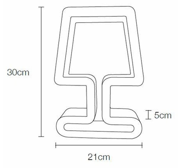 Abat Jour, Lampada da tavolo a LED LOGO in acciaio e policarbonato 21x50xh30 cm 12 W- 758 Lumen , colore Nero
