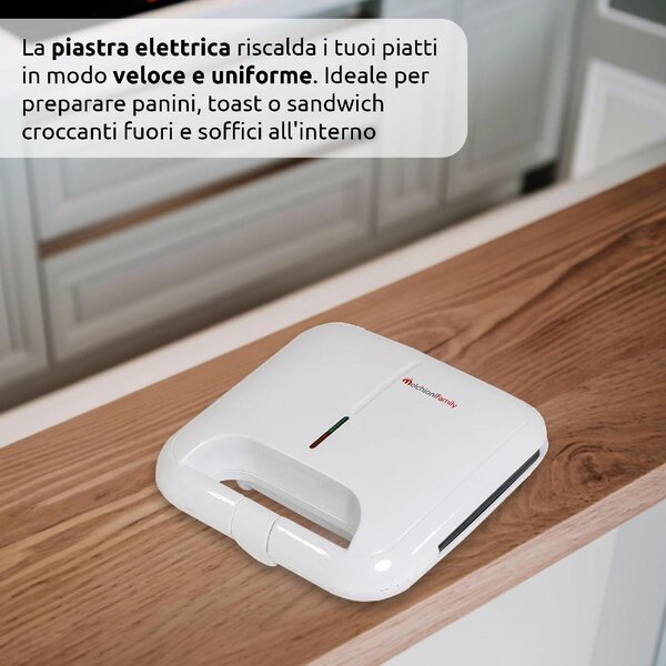 Melchioni Tostapane Piastra per Toast Antiaderente Potenza 750 Watt colore Nero - Tostina New