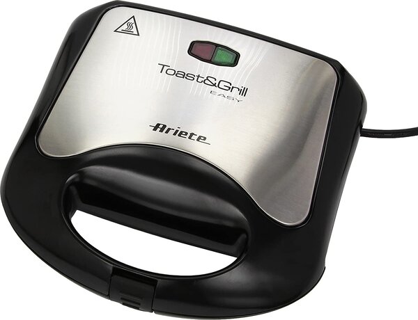 Ariete Tostapane Piastra per Toast Antiaderente Potenza 750 Watt colore Nero - Toast & Grill Easy - 1980
