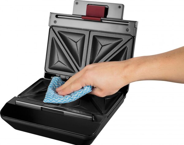 Russell Hobbs Tostapane Piastra per Toast Antiaderente Potenza 750 Watt colore Nero e Acciaio Inox - 26800-56 Easy Clean