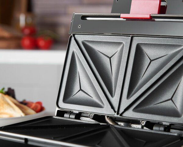 Russell Hobbs Tostapane Piastra per Toast Antiaderente Potenza 750 Watt colore Nero e Acciaio Inox - 26800-56 Easy Clean