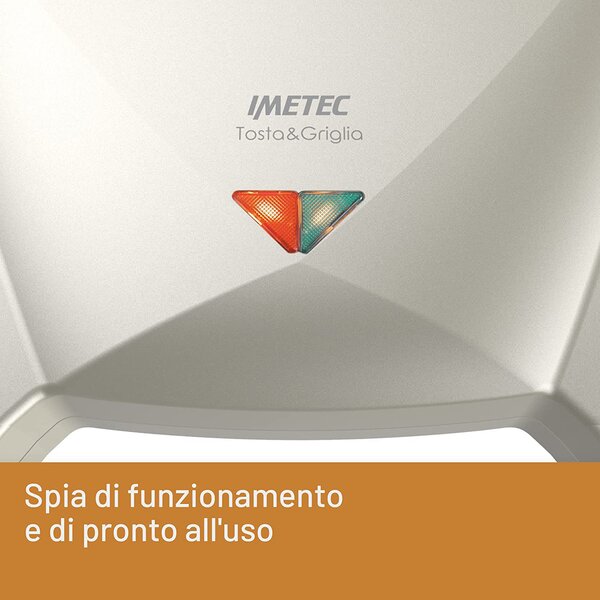 Imetec Tostapane Piastra per Toast Antiaderente Potenza 800 Watt colore Champagne - 7486