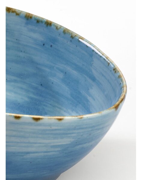 Coppetta macedonia in GRES Alta Cucina 16,5x14xh7cm cm lavabile in lavastoviglie, adatto al microonde decoro sotto smalto colore Azzurro Anice