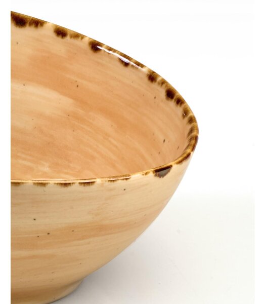 Coppetta macedonia in GRES Alta Cucina 16,5x14xh7cm cm lavabile in lavastoviglie, adatto al microonde decoro sotto smalto colore Zenzero Beige