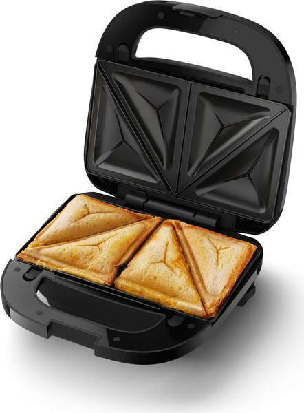 Philips Tostapane Piastra per Toast e Waffle Antiaderente Potenza 750 Watt colore Nero / Argento - HD2350/80