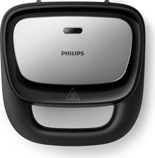 Philips Tostapane Piastra per Toast e Waffle Antiaderente Potenza 750 Watt colore Nero / Argento - HD2350/80