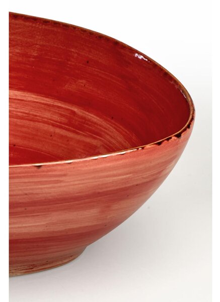 Ciotolona Grande fonda , pasta in GRES Alta Cucina diametro 27.5X24.5X9,5 cm lavabile in lavastoviglie, adatto al microonde decoro sotto smalto colore Rosso Peperoncino