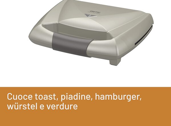 Imetec Tostapane Piastra per Toast Antiaderente Potenza 800 Watt colore Champagne - 7486