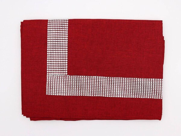Blanco Raya Tovaglia 12 posti con Bordo elegante di Strass colore Bordeaux - New Diamond